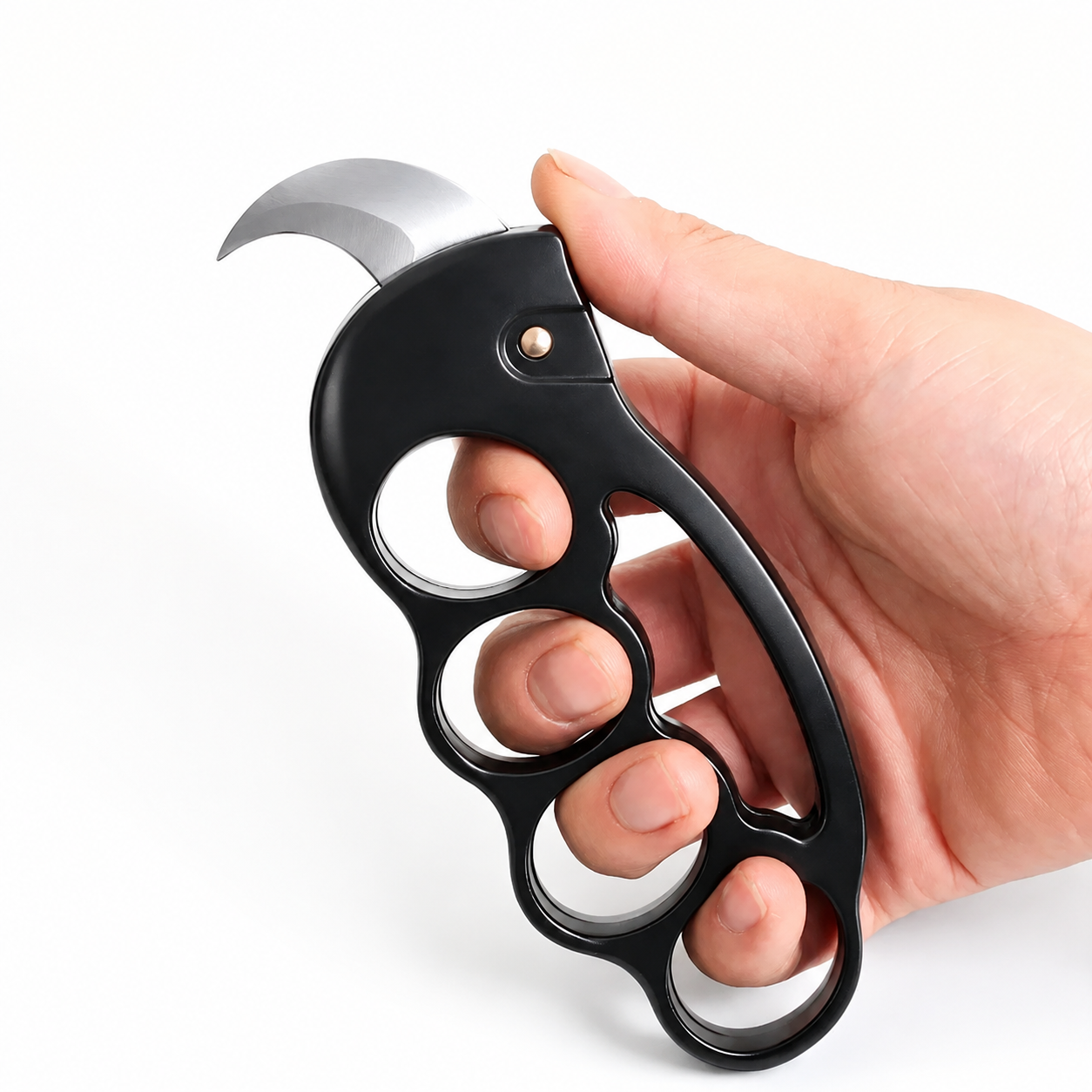 Brass Knuckles with Switchbalde Karambit Knife