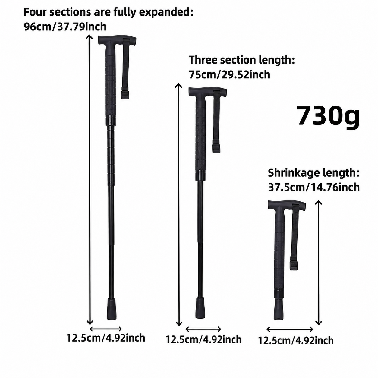 FOX Telescopic Hiking Pole with Self-Defense Baton