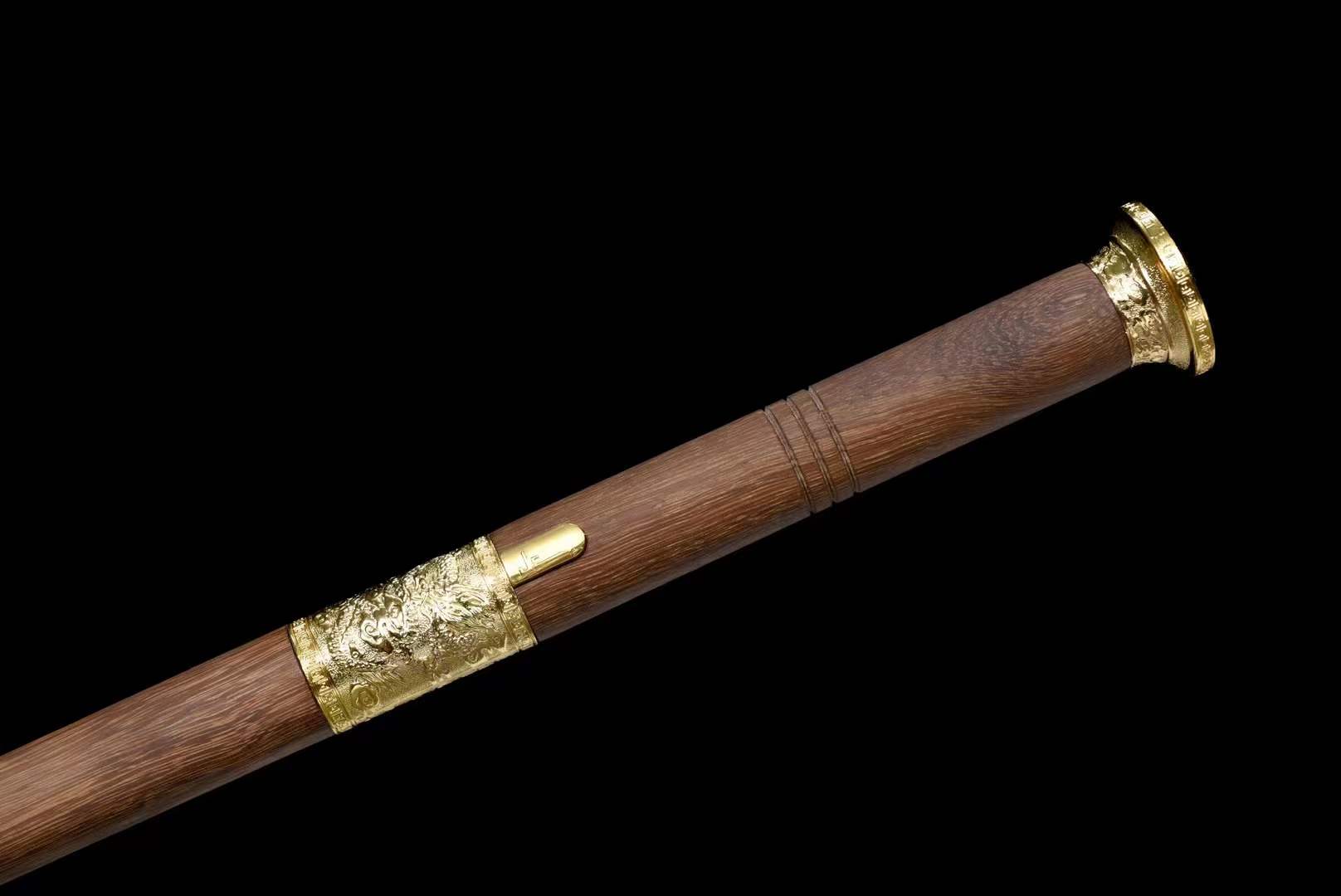 Dragon Pattern Alloy Gold Stainless Steel Cane Sword-BK08