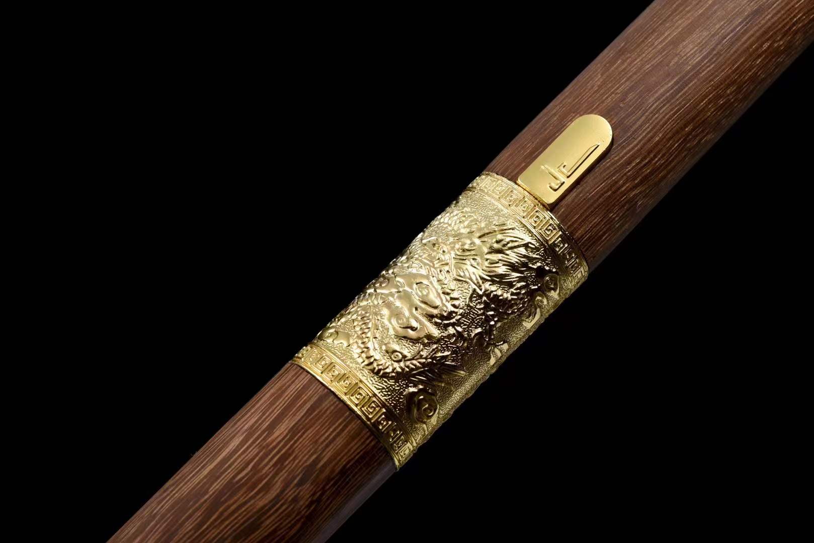 Dragon Pattern Alloy Gold Stainless Steel Cane Sword-BK08