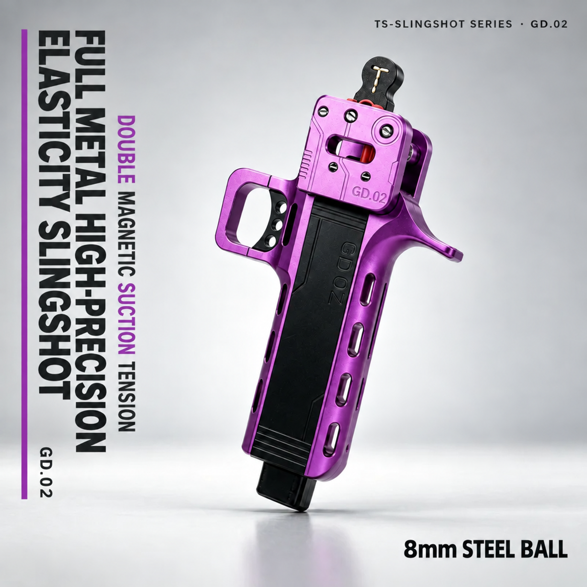 GD02 Mini Purple Slingshot Magazine CNC Aluminum Alloy