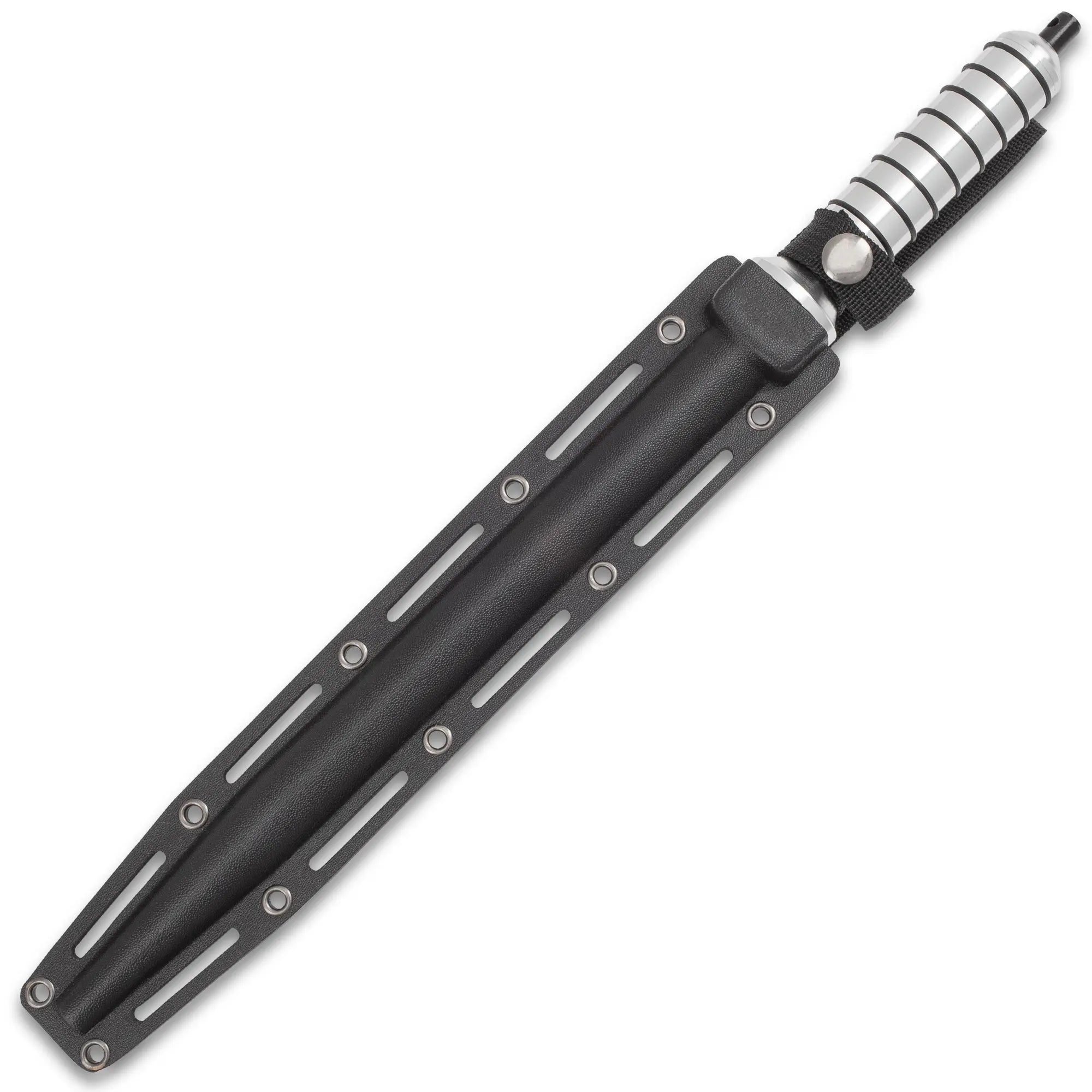 Grey Titanium Spiral Dagger With Sheath
