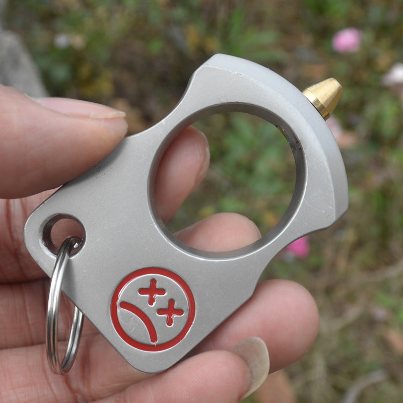 Knuckle duster Smiley Single Finger Spiked brass knuckles Self Defense Real