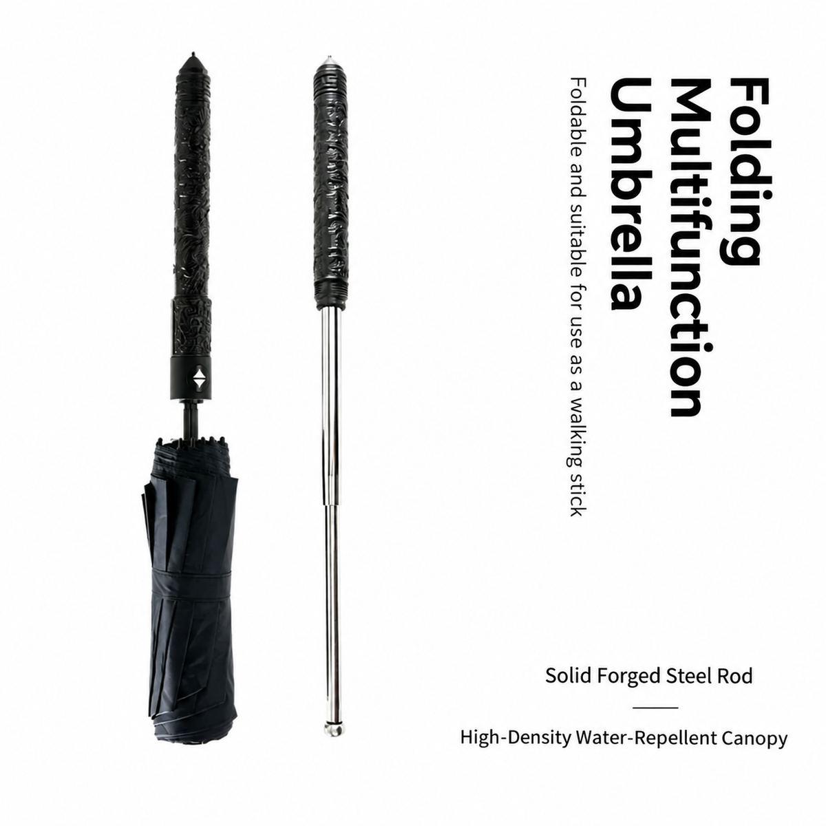 Mult Funtional Umbrella inside Extendable Baton Defensive