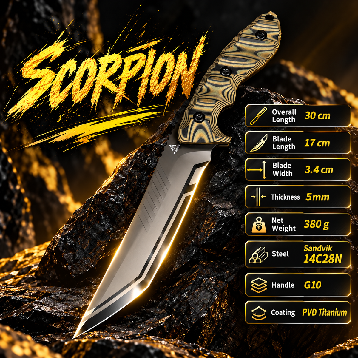 Scorpion Fixed Blade Knife-BK270
