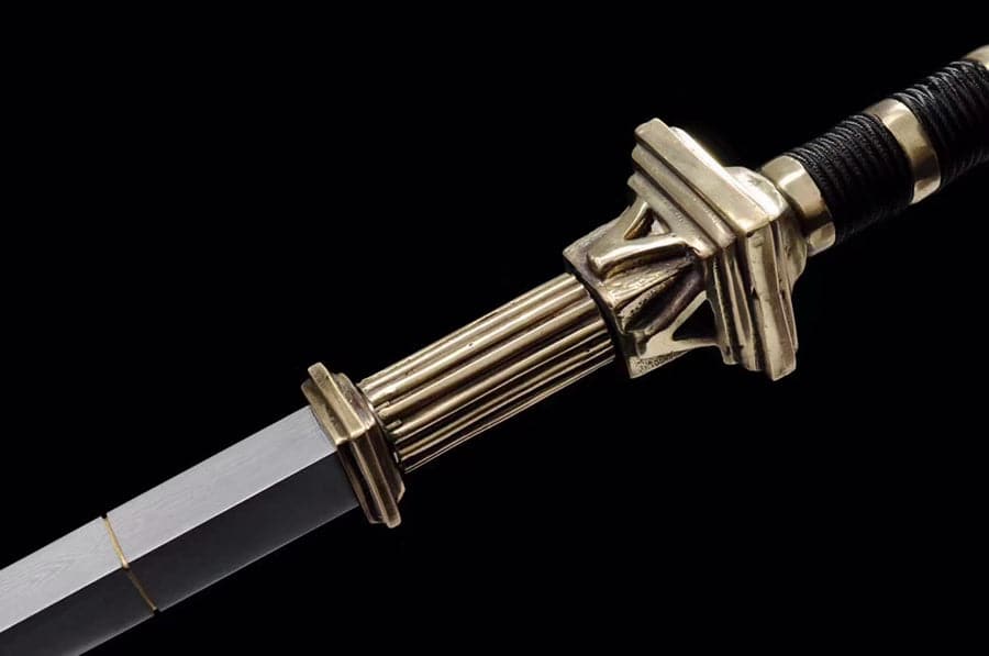 boxkatana Hand Forged Detective Dee Sword breaker Pattern Steel Baked Blue