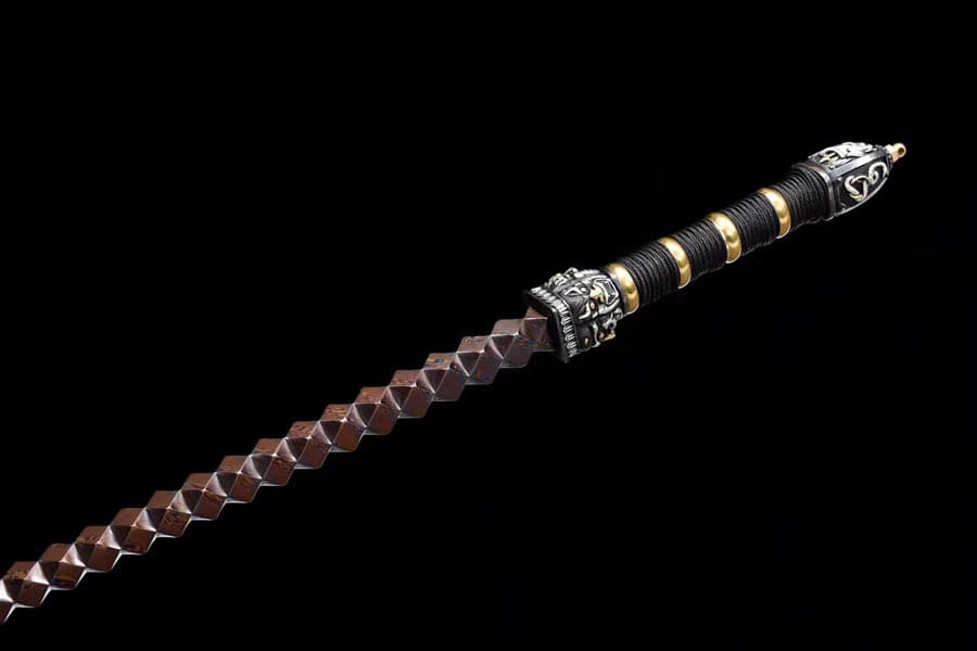 boxkatana Hand Forged Gold Steel Sword breaker Damascus Steel
