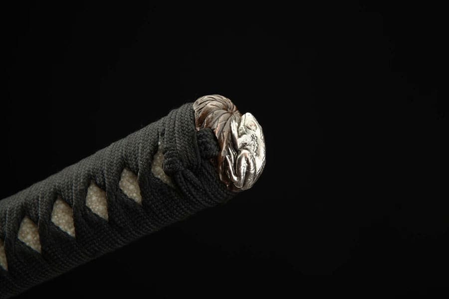 boxkatana Hand Forged Japanese Samurai Katana Frog Prince Pattern Steel Gilt Silver Guard