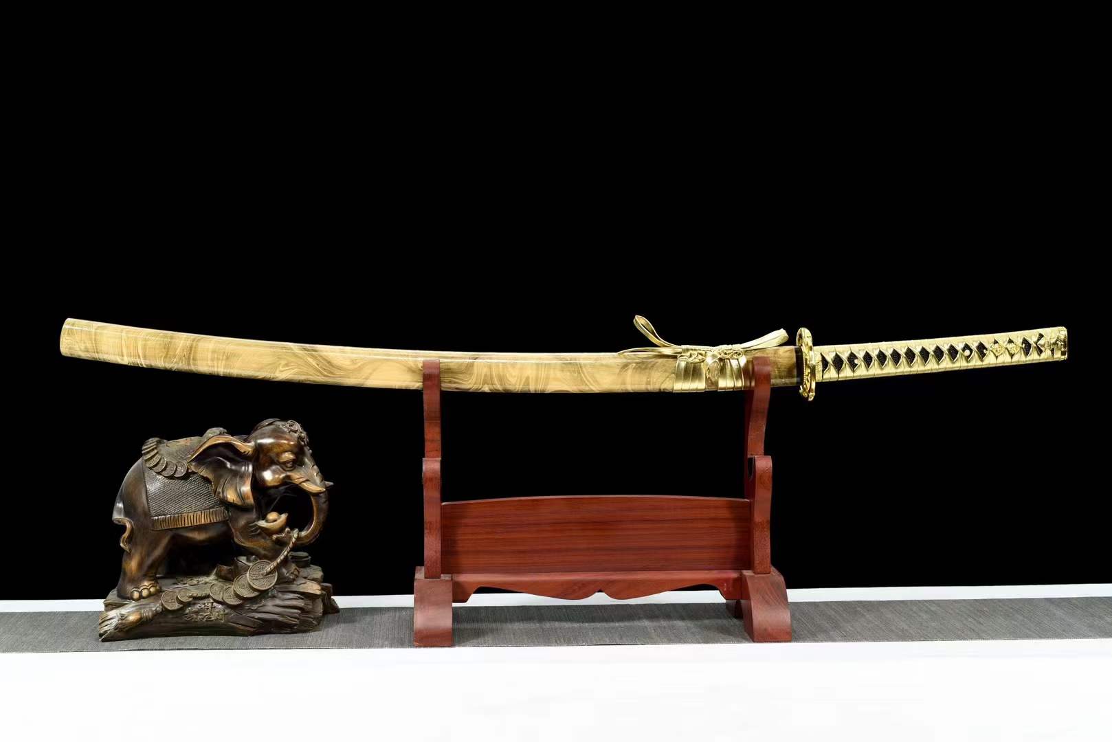 boxkatana Hand Forged Japanese Samurai Katana Golden Snake High Manganese Steel Hand grinding