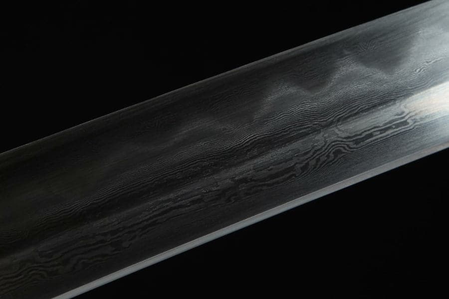 boxkatana Hand Forged Japanese Samurai Katana Green Dragon Blade Plate Pattern Steel Blue