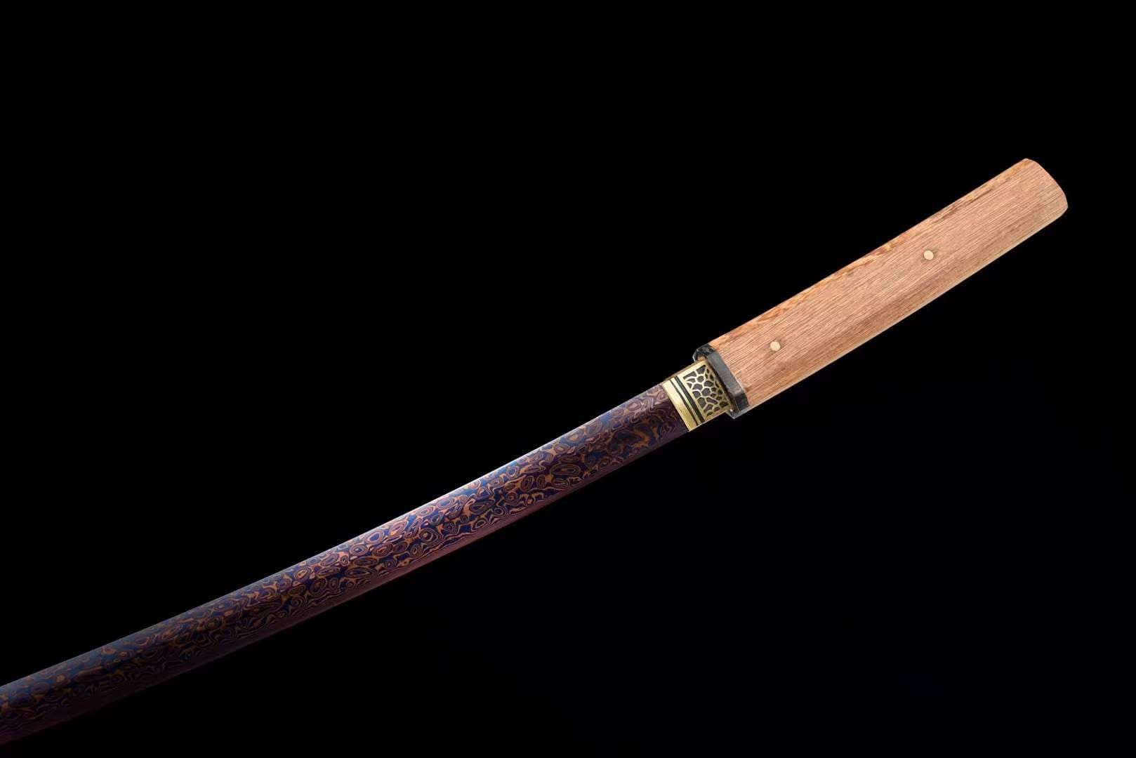 boxkatana Hand Forged Japanese Samurai Katana Night Spectre Damascus Steel Blue blade