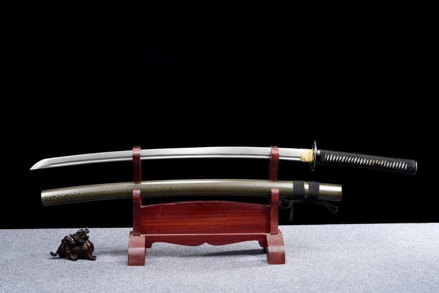 boxkatana Hand Forged Japanese Samurai Katana Silver Wheel Damascus Steel Full Tang