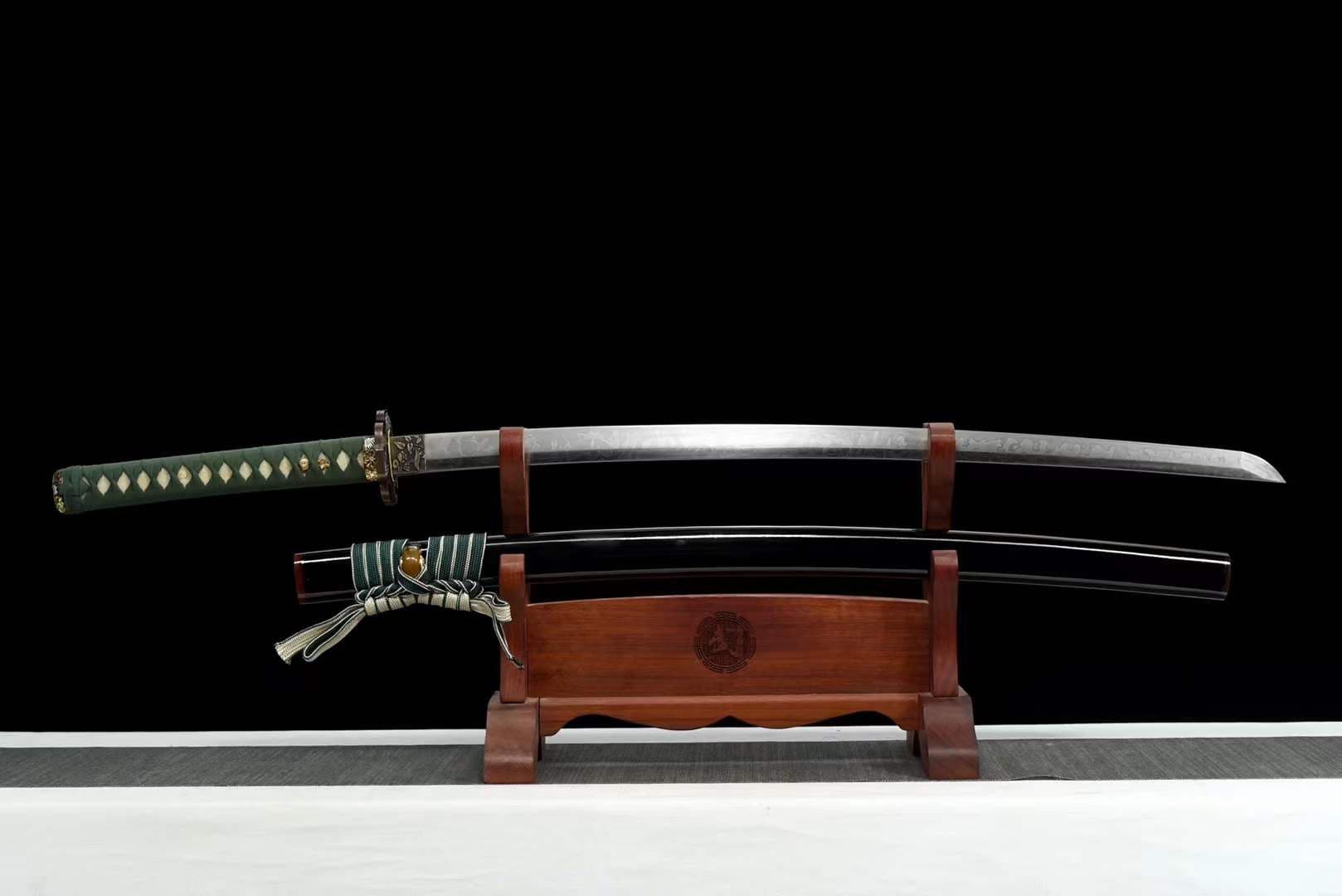 boxkatana Hand Forged Japanese Samurai Katana Wind Chimes T10 With Black Sheath