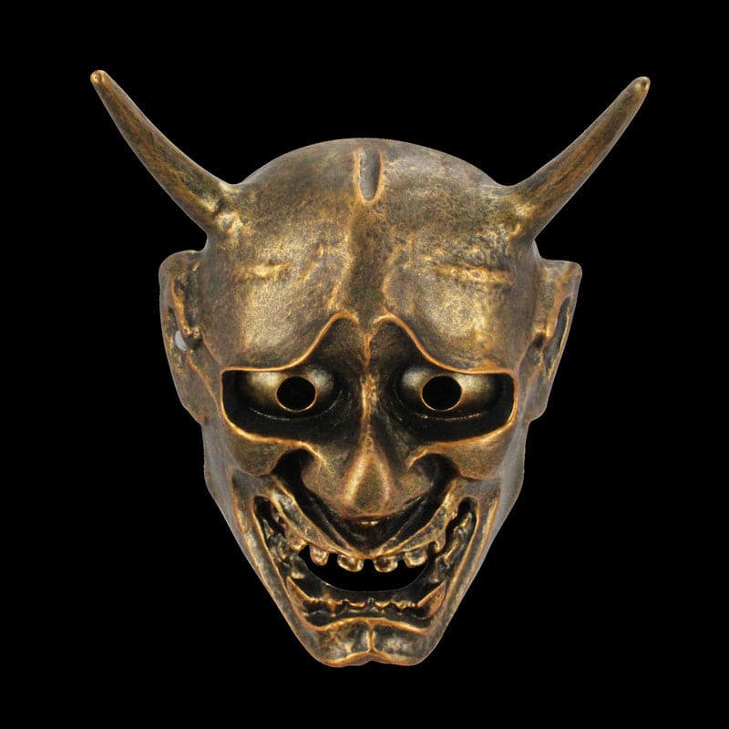 boxkatana Bronze Hand-Made Japanese Hannya Devil Sushi Resin Oni Mask