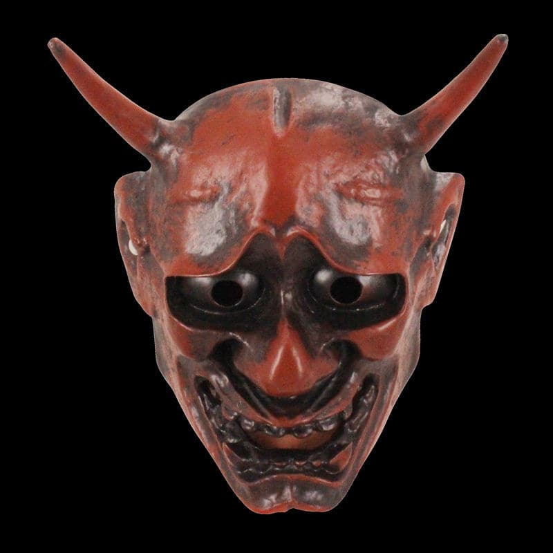boxkatana Red Hand-Made Japanese Hannya Devil Sushi Resin Oni Mask