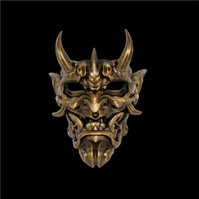 boxkatana Bronze Hand-Made Japanese Hannya Little Noodle Ghost Resin Oni Mask