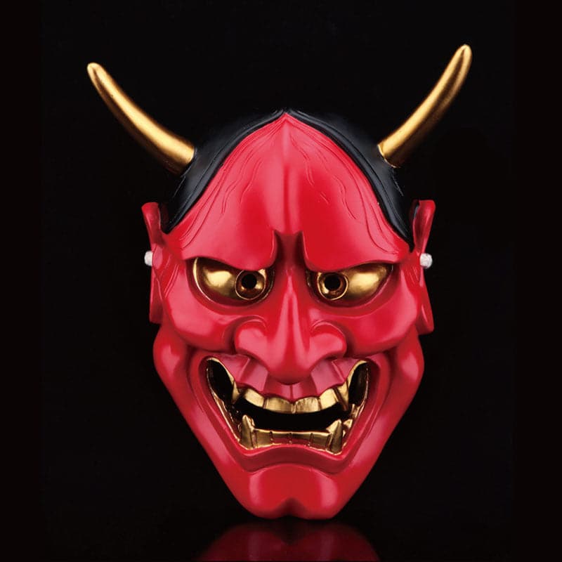 boxkatana Red Hand-Made Japanese Hannya 凛凛蝶 Resin Oni Mask