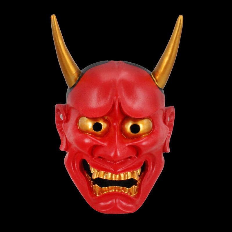 boxkatana Red Hand-Made Japanese Hannya Resin Oni Mask