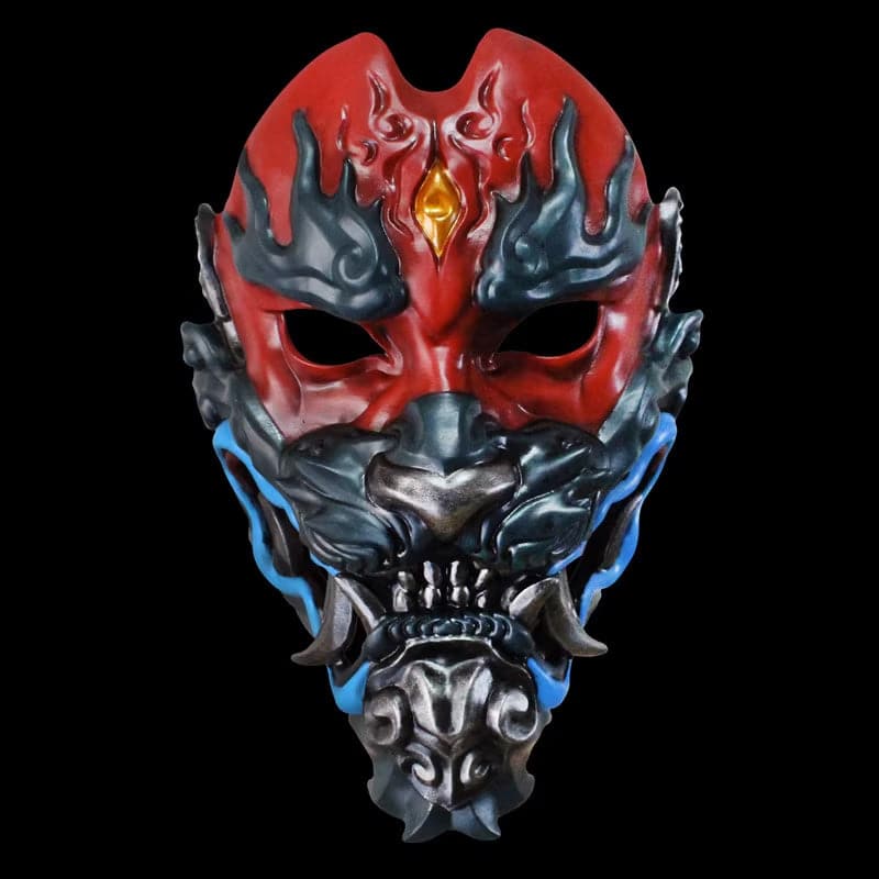 boxkatana Hand-Made Japanese Hannya War Leopard Armor Oni Mask