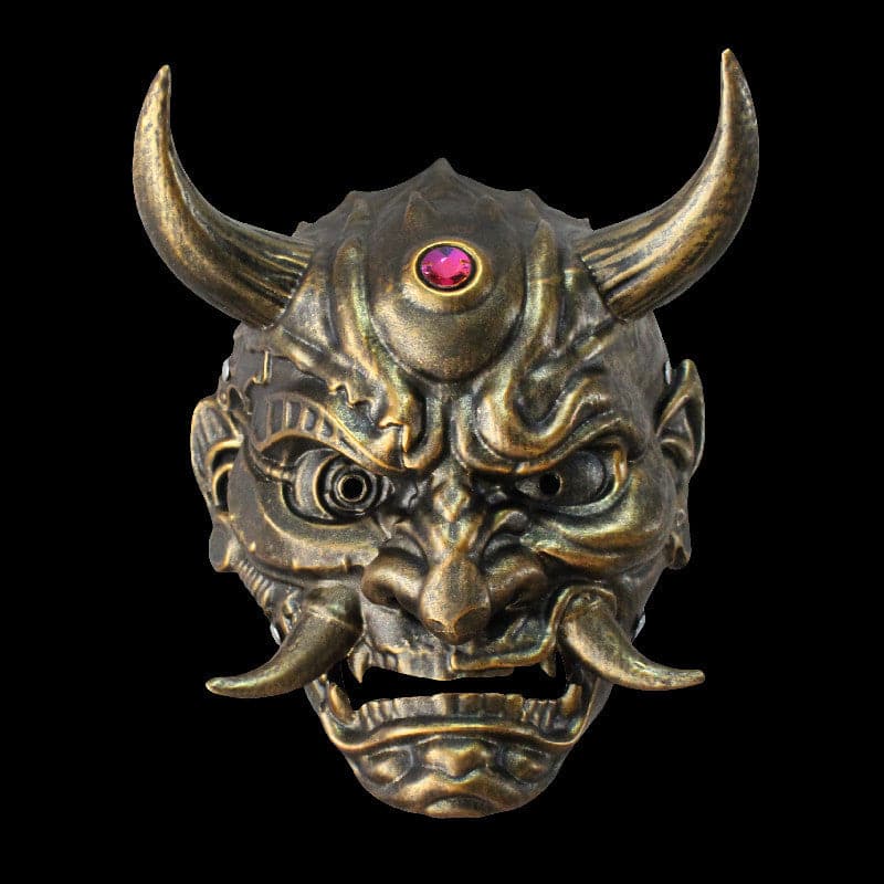 boxkatana Bronze Hand-Made Japanese Resin Oni Mask