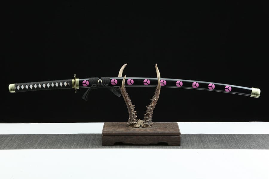 boxkatana Handmade Anime One Piece Roronoa Zoro's Shusui Katana Sword 1045 High Carbon Steel Red Black Blade