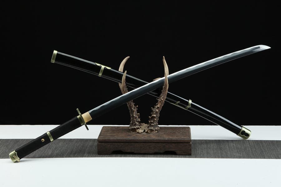 boxkatana Handmade Anime One Piece Roronoa Zoro's Yubashiri Sword 1045 High Carbon Steel Black