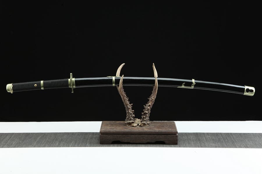 boxkatana Handmade Anime One Piece Roronoa Zoro's Yubashiri Sword 1045 High Carbon Steel Black
