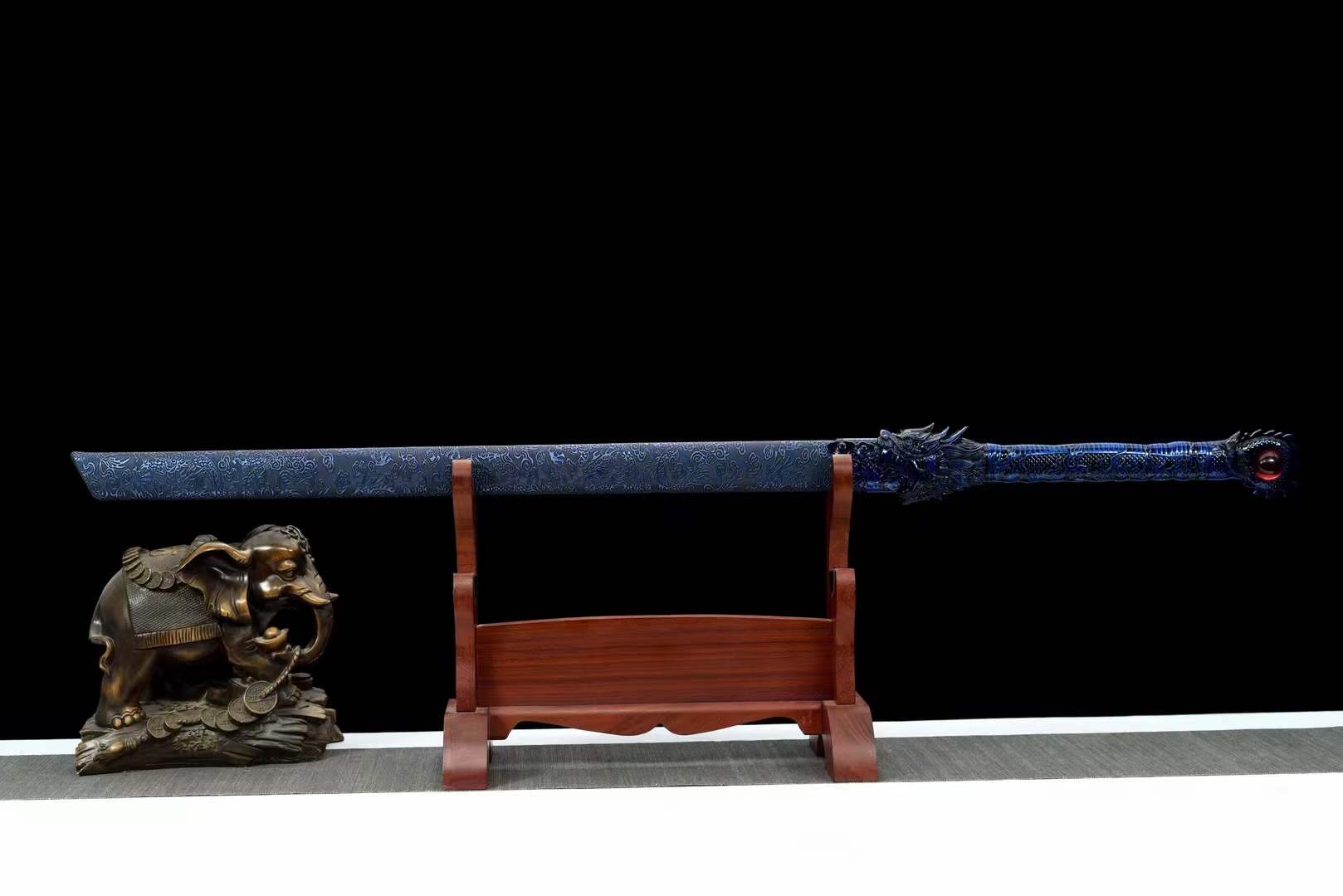 boxkatana Handmade Blue Flame High Manganese Steel Chinese Sword