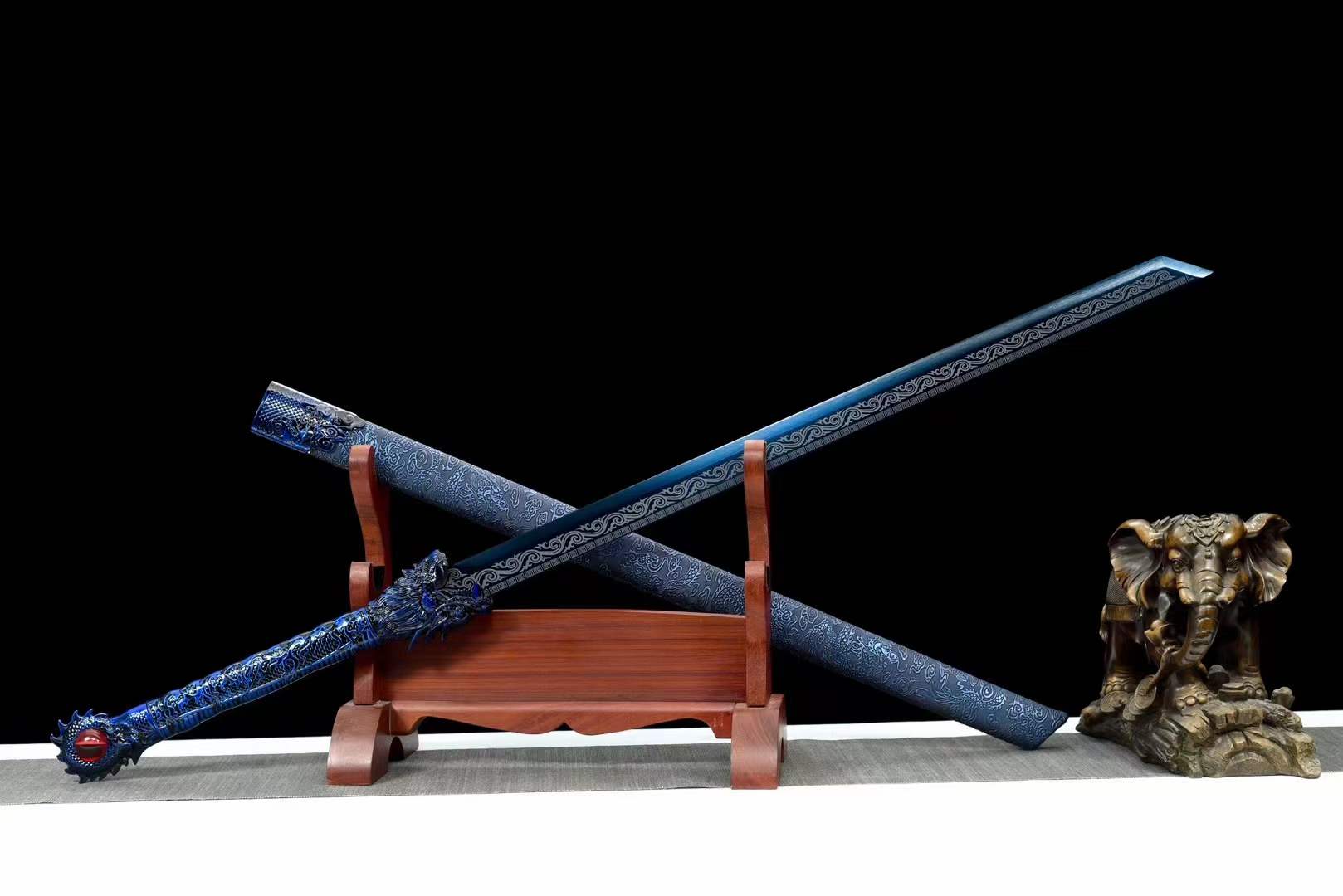 boxkatana Handmade Blue Flame High Manganese Steel Chinese Sword