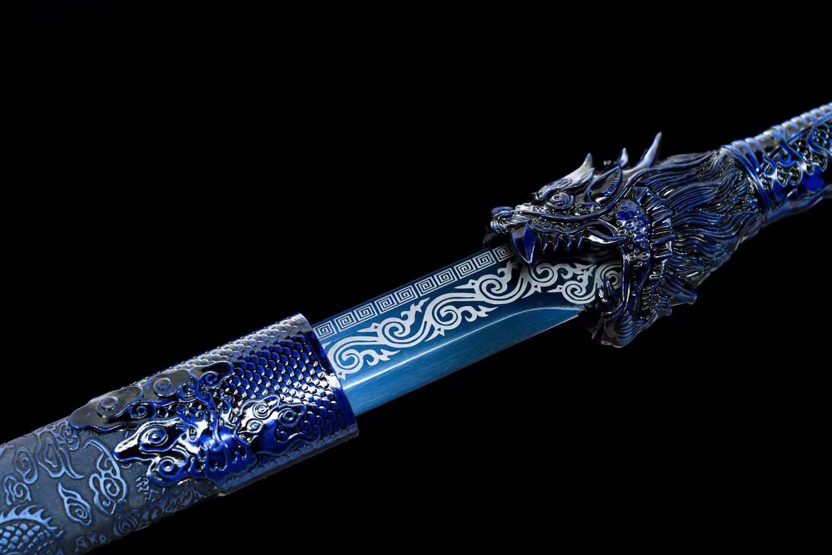 boxkatana Handmade Blue Flame High Manganese Steel Chinese Sword
