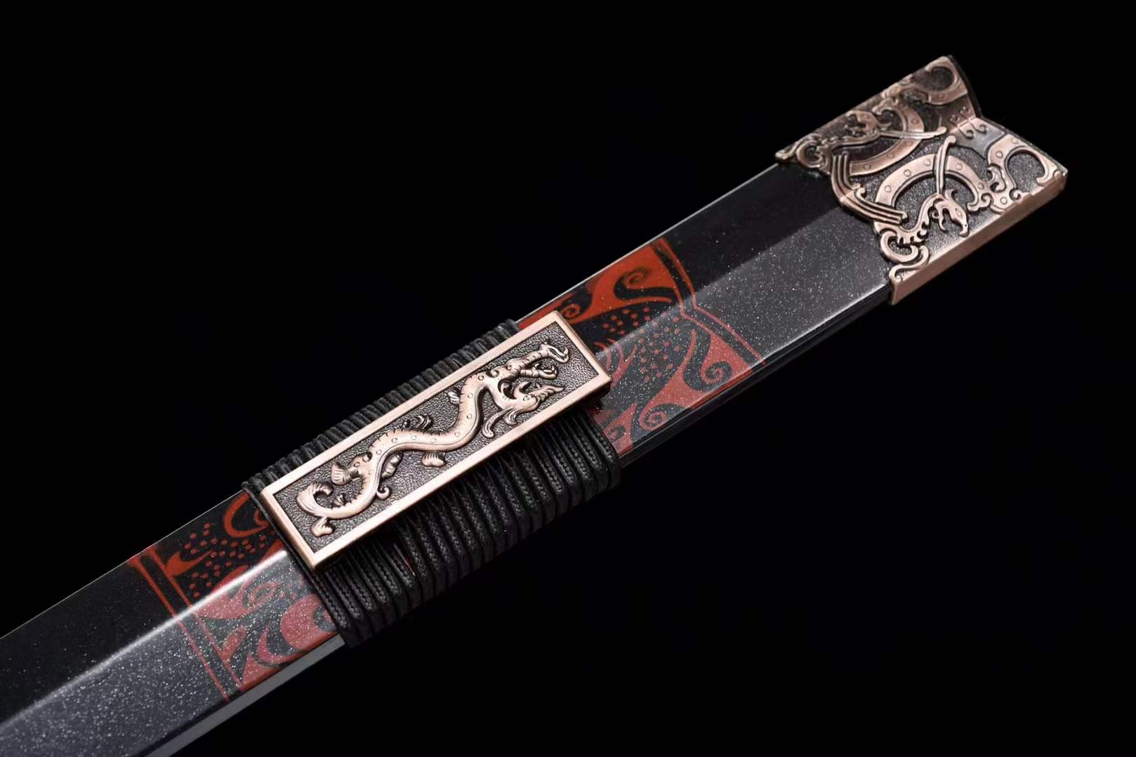 boxkatana Handmade Chinese Han Dynasty 青雲 Sword Damascus Steel Blade baking blue