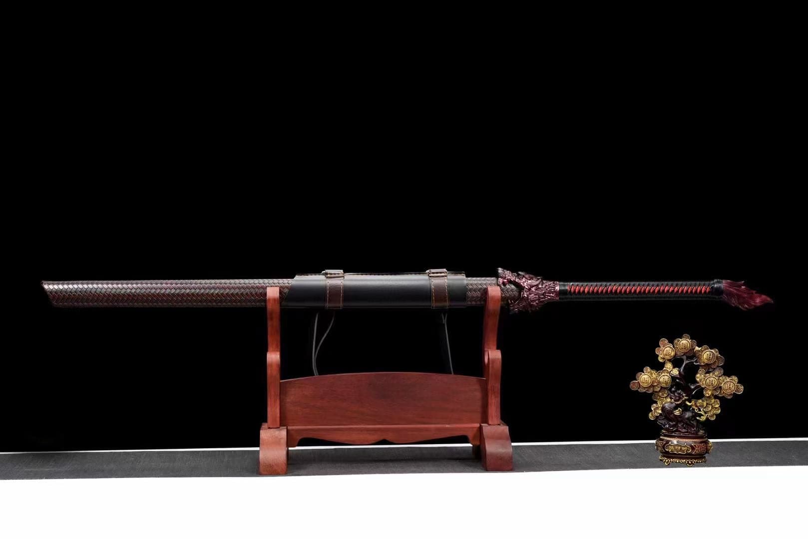 boxkatana Handmade Devour the Moon Manganese Steel Chinese Sword With Blue Blade