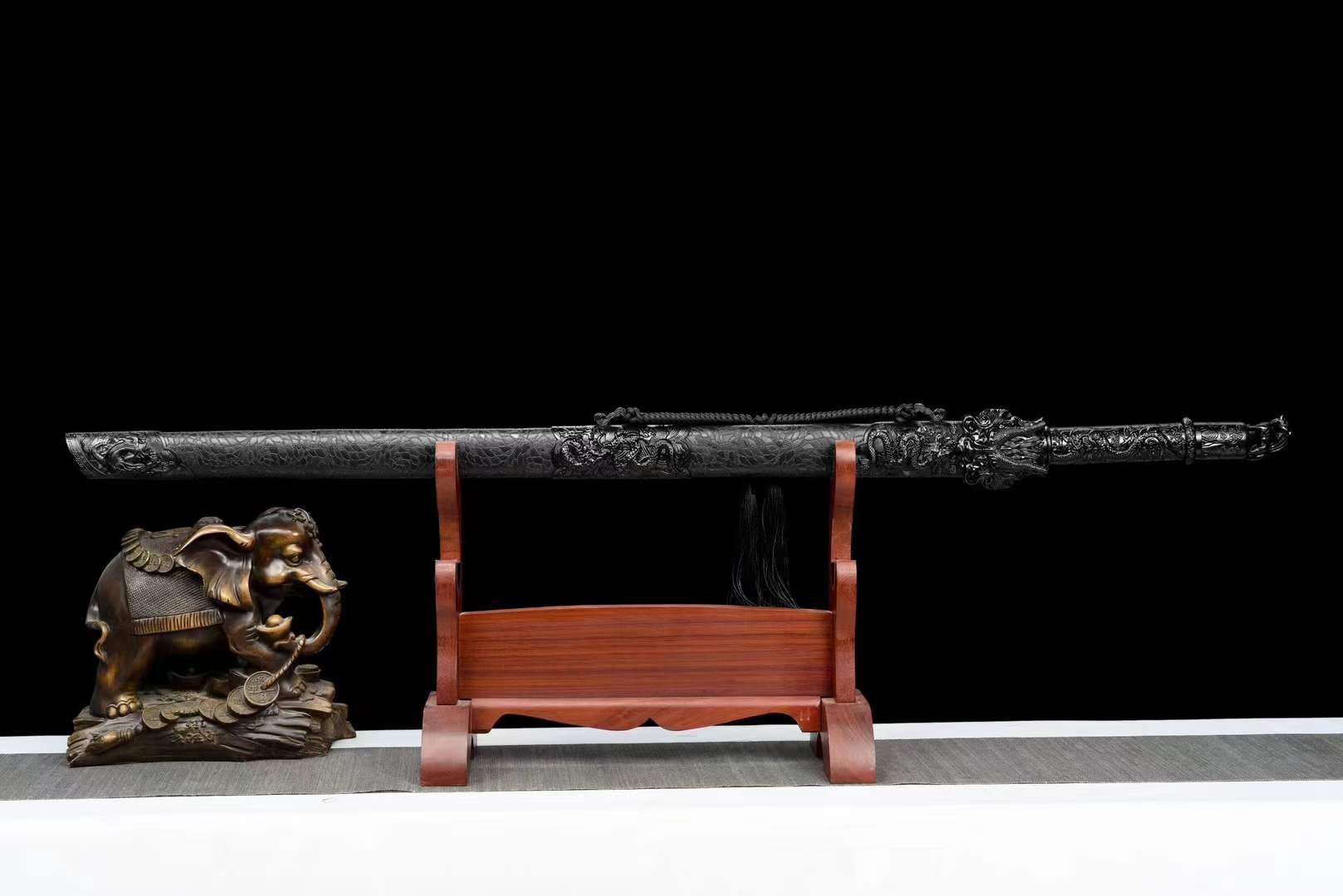 boxkatana Handmade Dragon King Battle Blade With Black scabbard