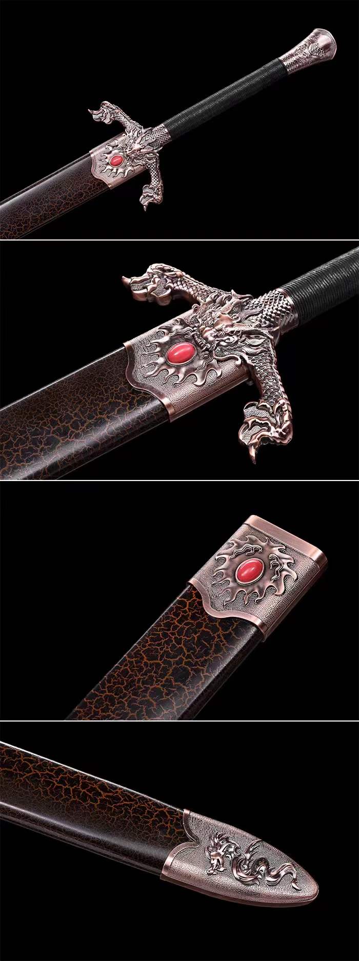 boxkatana Handmade Dragon Scale Chinese Sword With Gold