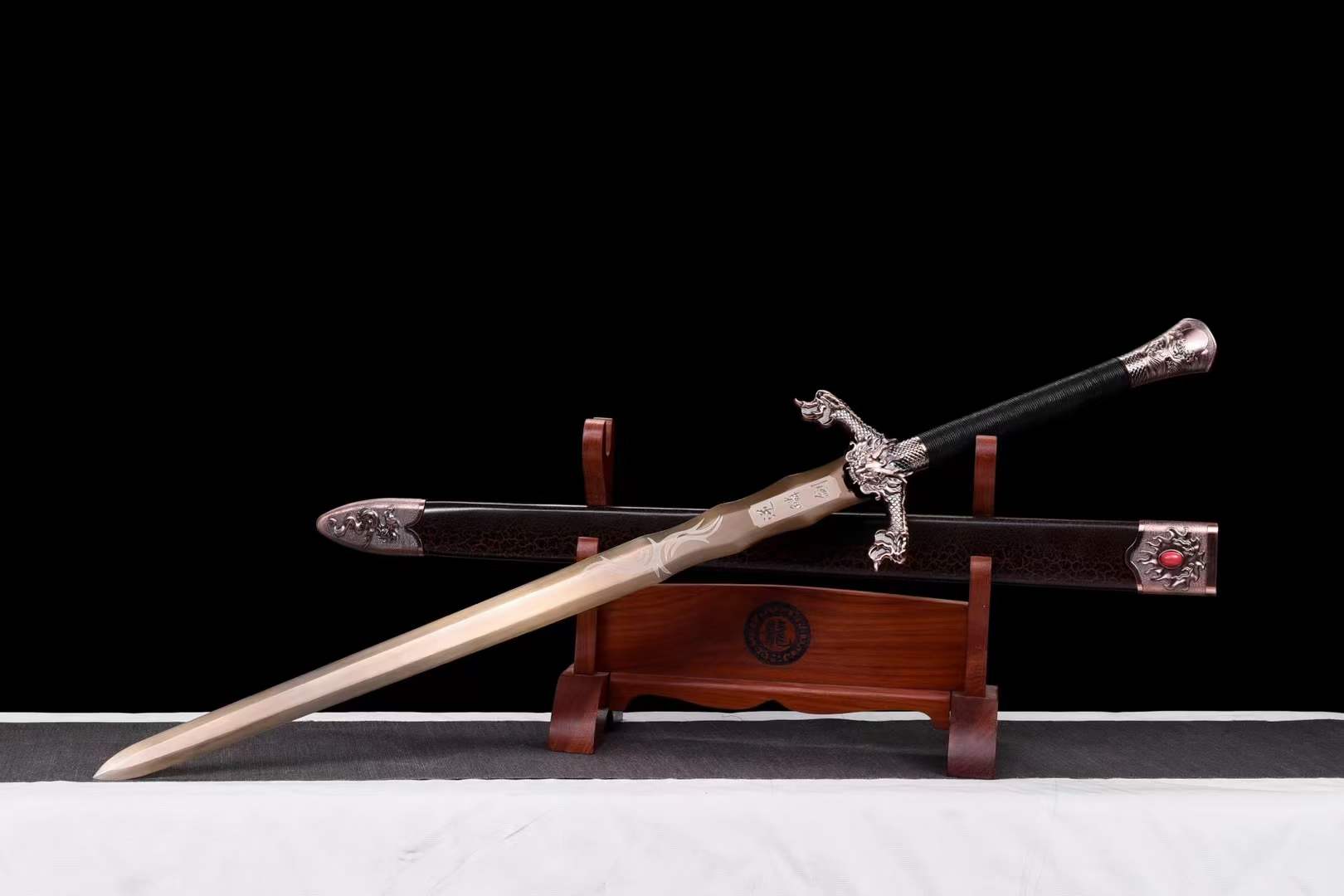boxkatana Handmade Dragon Scale Chinese Sword With Gold