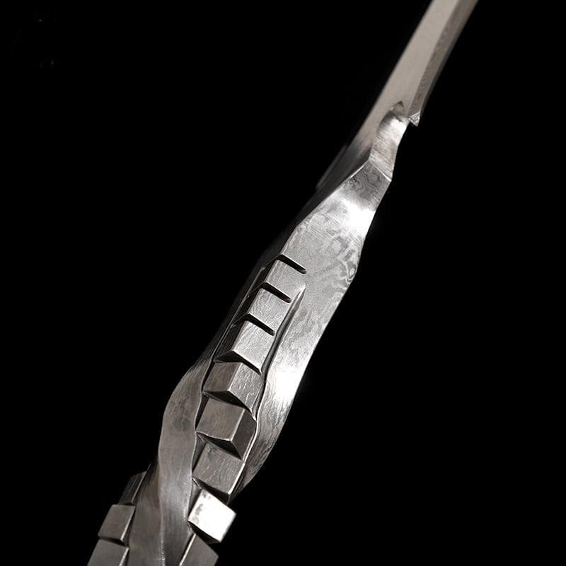 boxkatana Handmade Dragon Scale Gun Pattern Steel One-piece forging