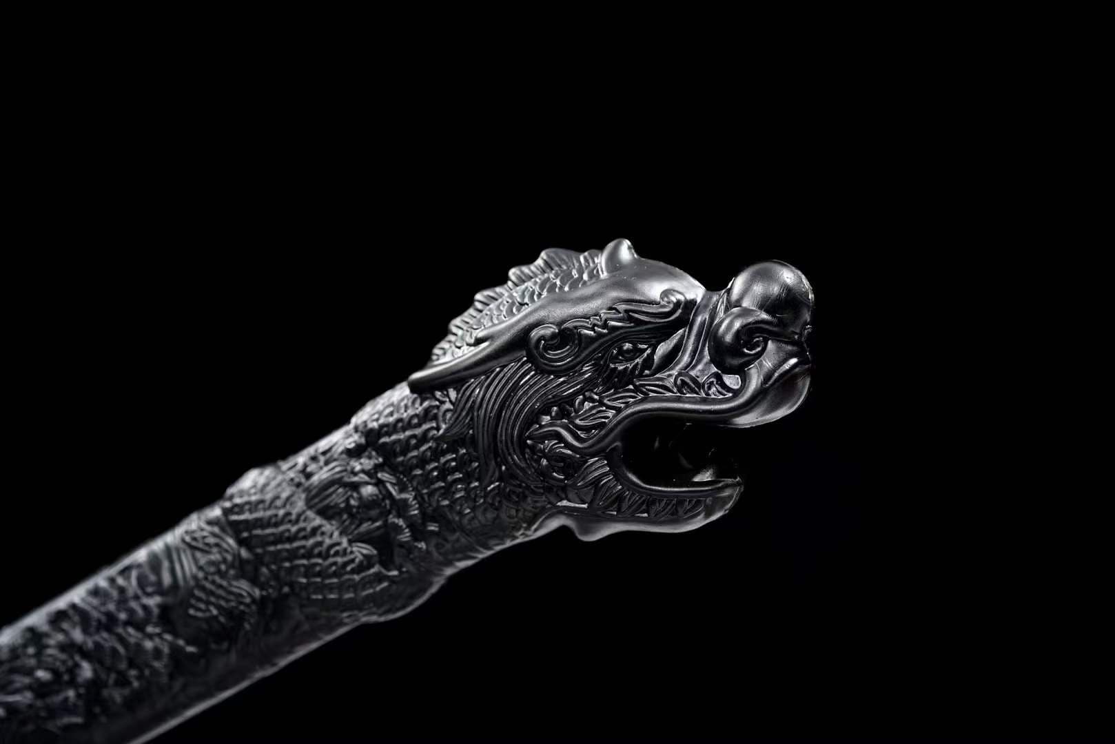 boxkatana Handmade Dragon Slayer Manganese Steel Chinese Sword With Black Blade
