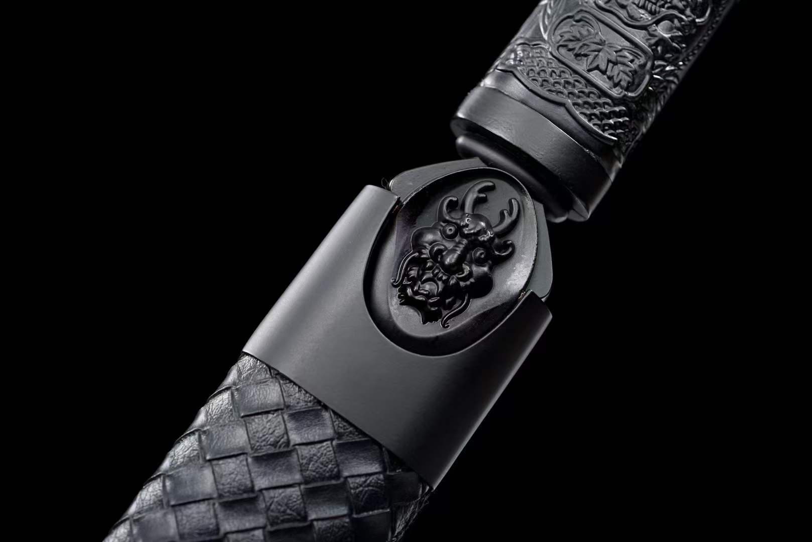 boxkatana Handmade Dragon Slayer Manganese Steel Chinese Sword With Black Blade