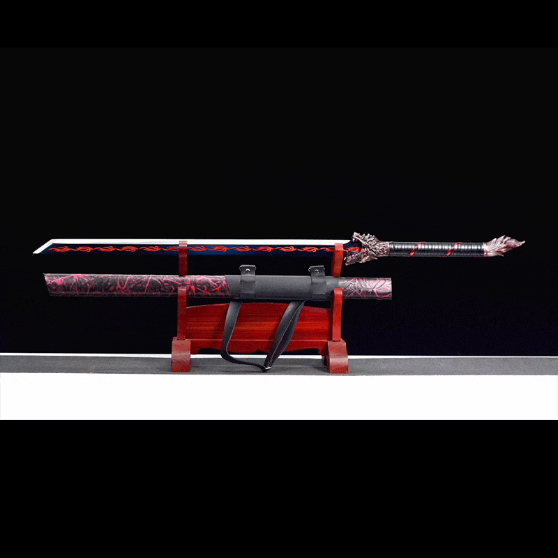 boxkatana Handmade Flame-Eating Wolf Fury Manganese Steel Chinese Sword