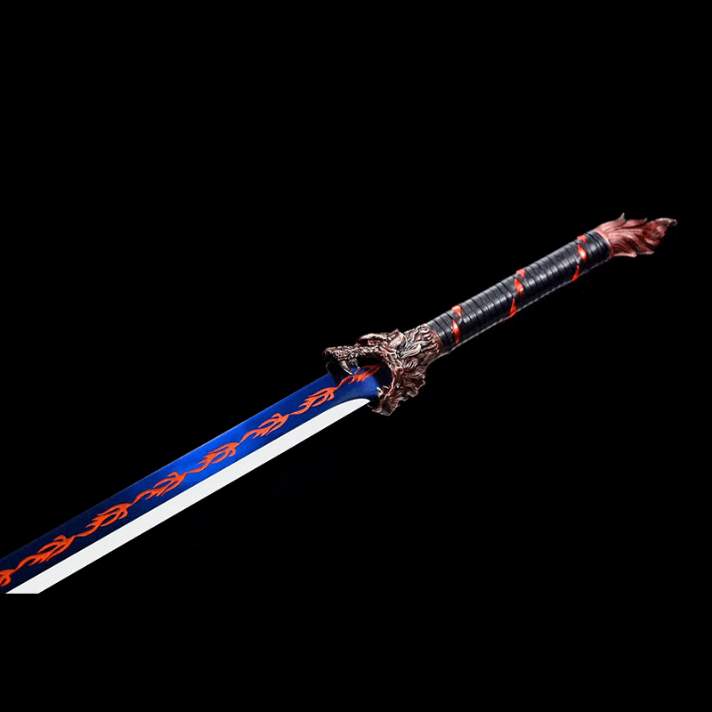 boxkatana Handmade Flame-Eating Wolf Fury Manganese Steel Chinese Sword