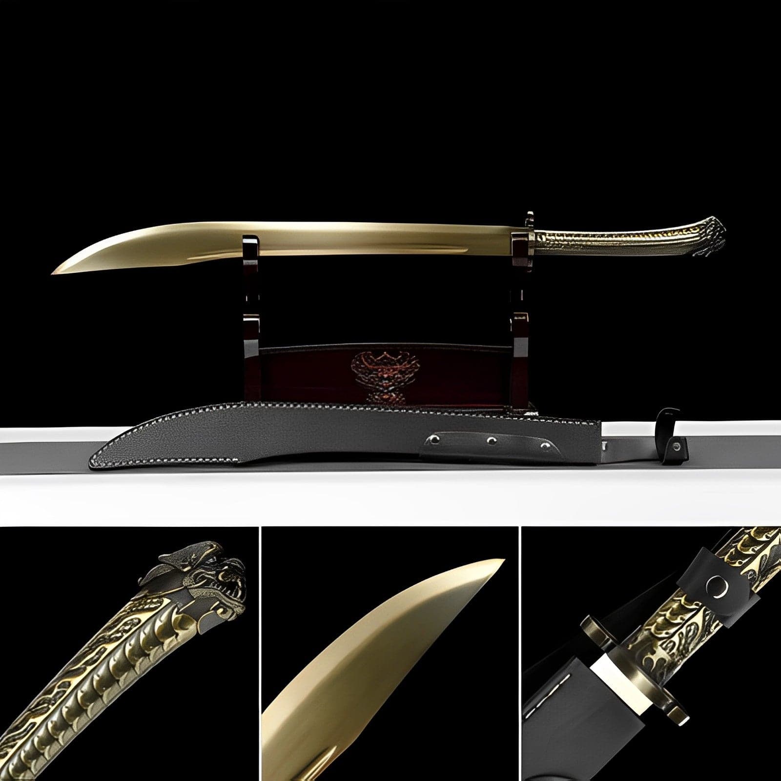 boxkatana Handmade Golden Dragon High Manganese Steel Chinese Sword