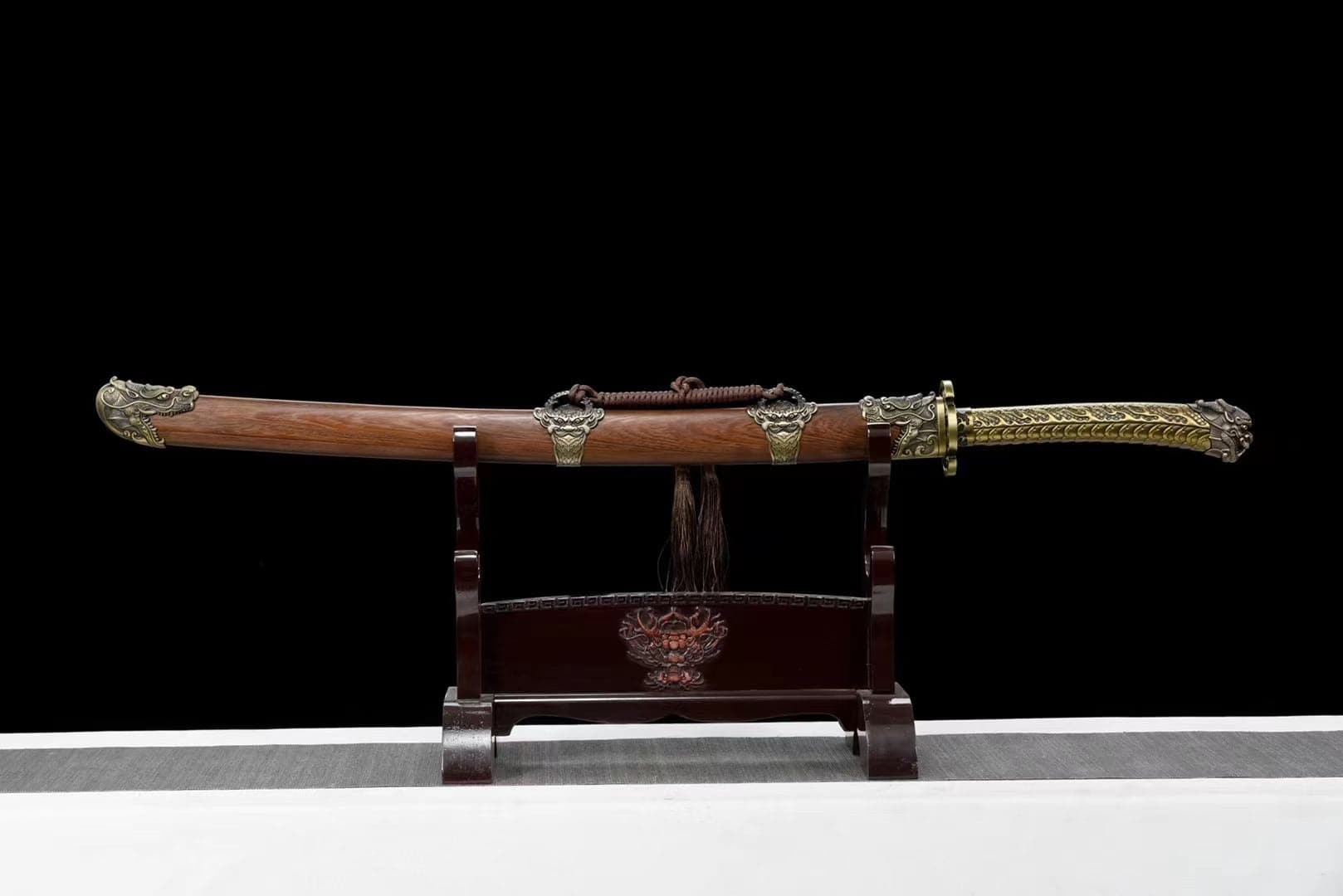 boxkatana Handmade Golden Dragon Rosewood One-piece handle
