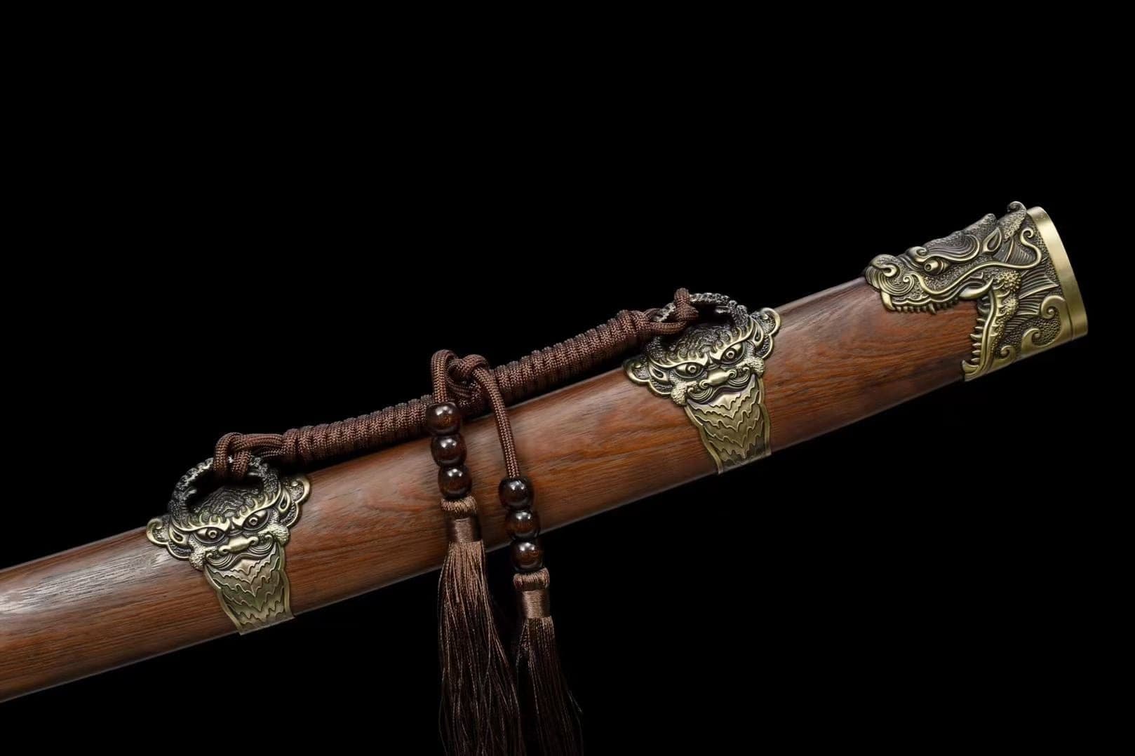boxkatana Handmade Golden Dragon Rosewood One-piece handle