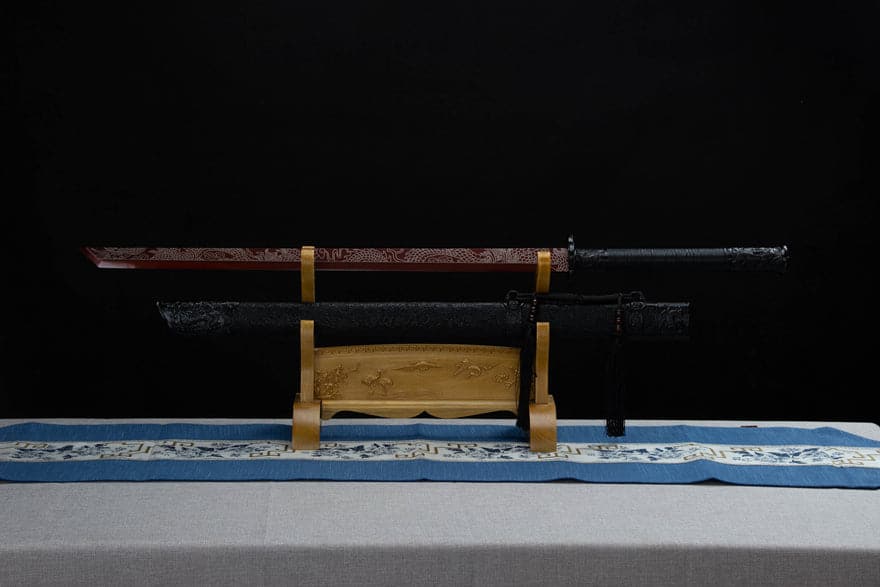 boxkatana Handmade High Carbon Steel Archaic Blood Dragon Tang Heng Sword