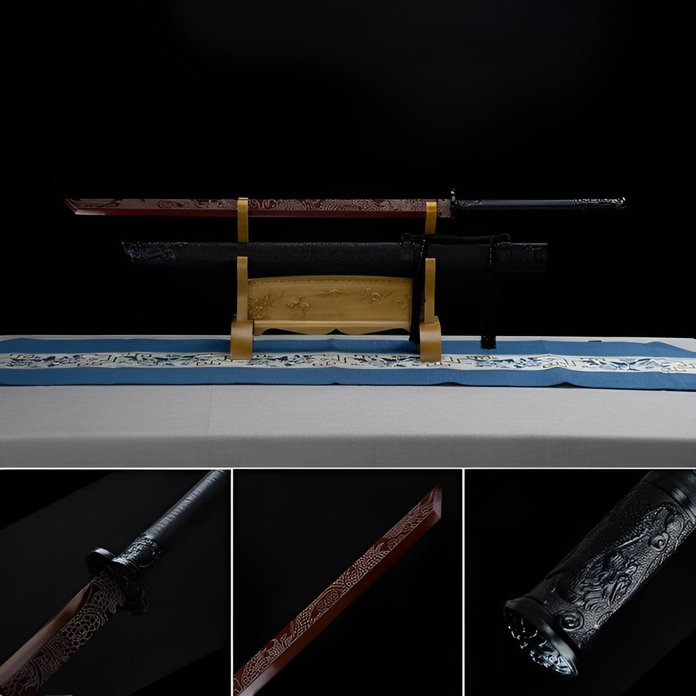 boxkatana Handmade High Carbon Steel Archaic Blood Dragon Tang Heng Sword