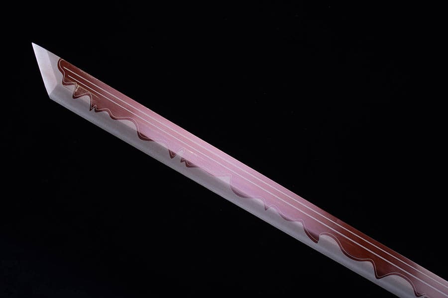 boxkatana Handmade High Carbon Steel Flowing Shadow Chinese Sword With Red Blade