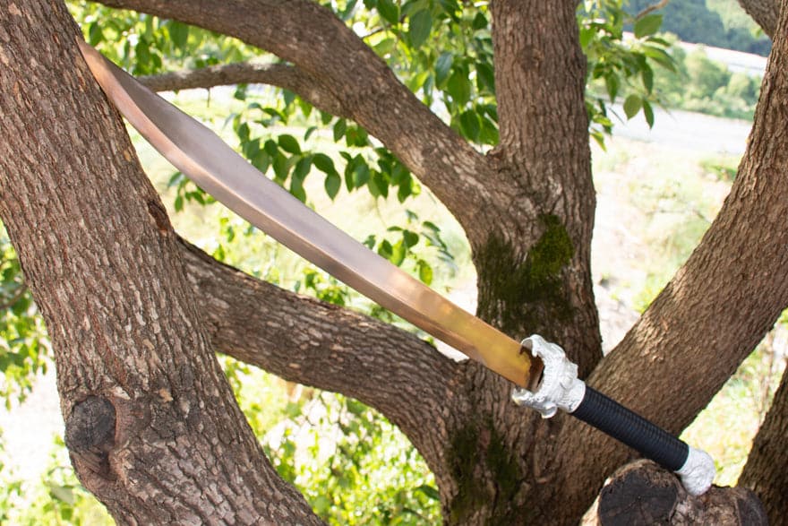 boxkatana Handmade High Manganese Steel Kim Snow Chinese Knife With Golden Blade