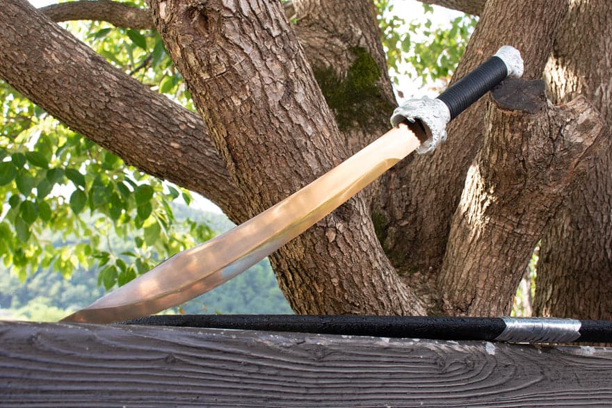 boxkatana Handmade High Manganese Steel Kim Snow Chinese Knife With Golden Blade