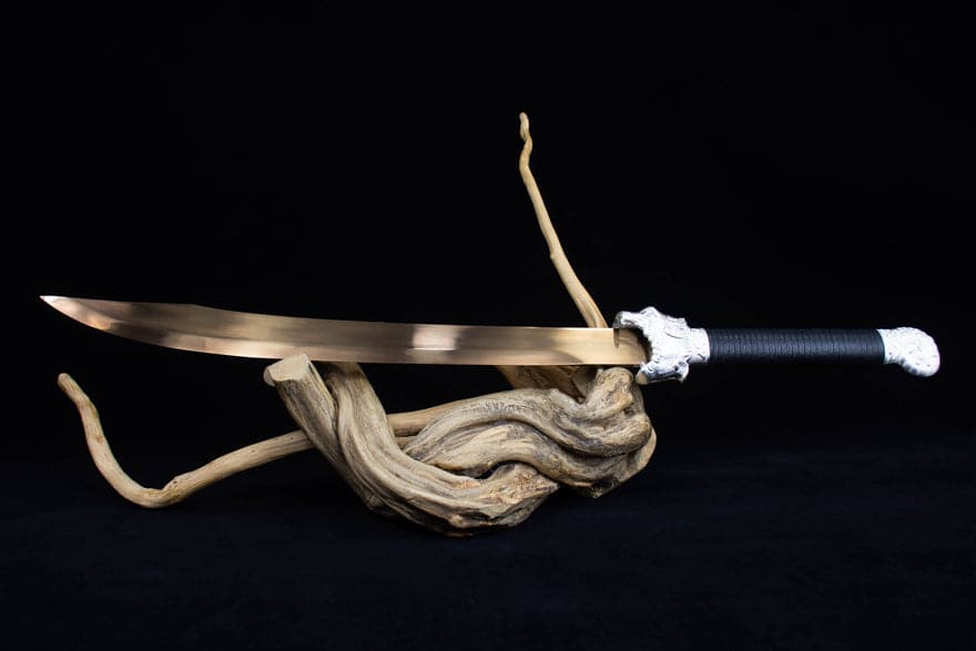 boxkatana Handmade High Manganese Steel Kim Snow Chinese Knife With Golden Blade