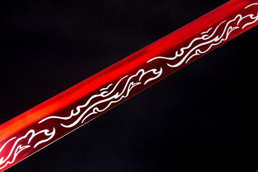 boxkatana Handmade High Manganese Steel Red Flame Chinese Sword With Red Blade